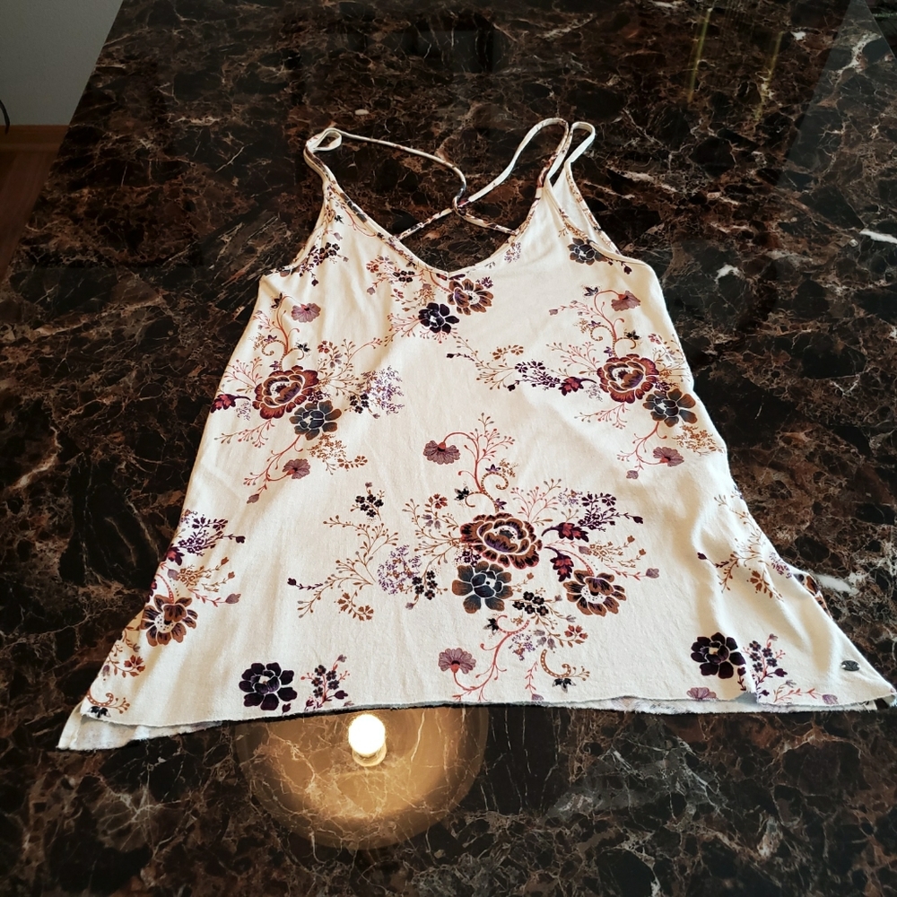 AE | Floral Criss-Cross Back Tank